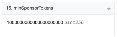 min sponsor tokens